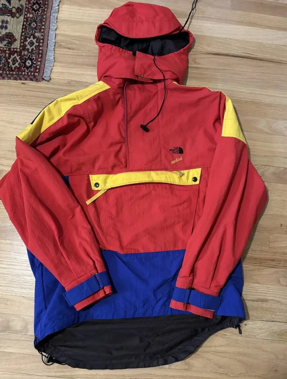 Vintage The North Face Vertical Primary Colorblock Gore-Tex Anorak Jacket Coat L